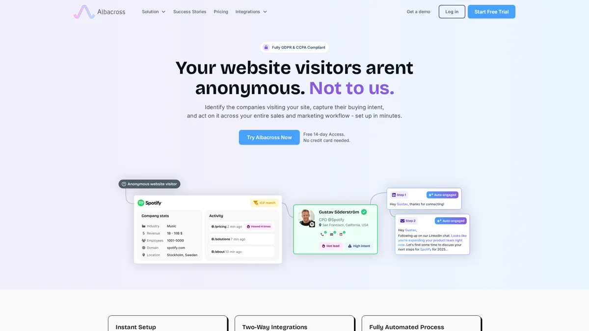 Albacross landing page