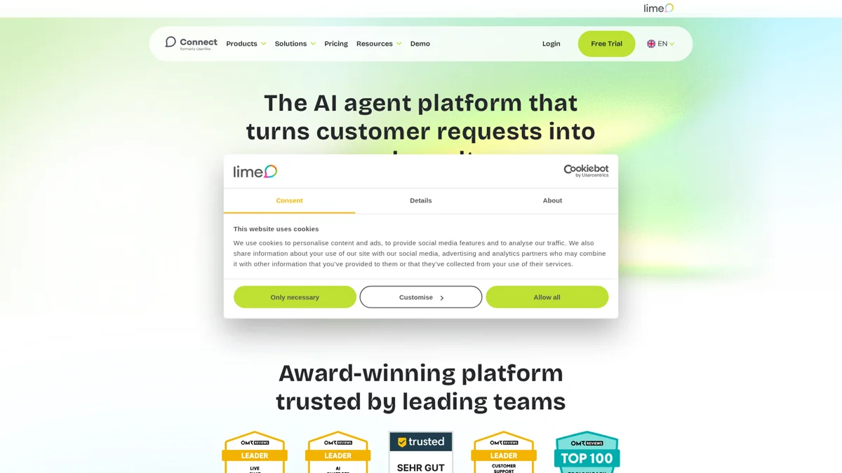 Userlike landing page