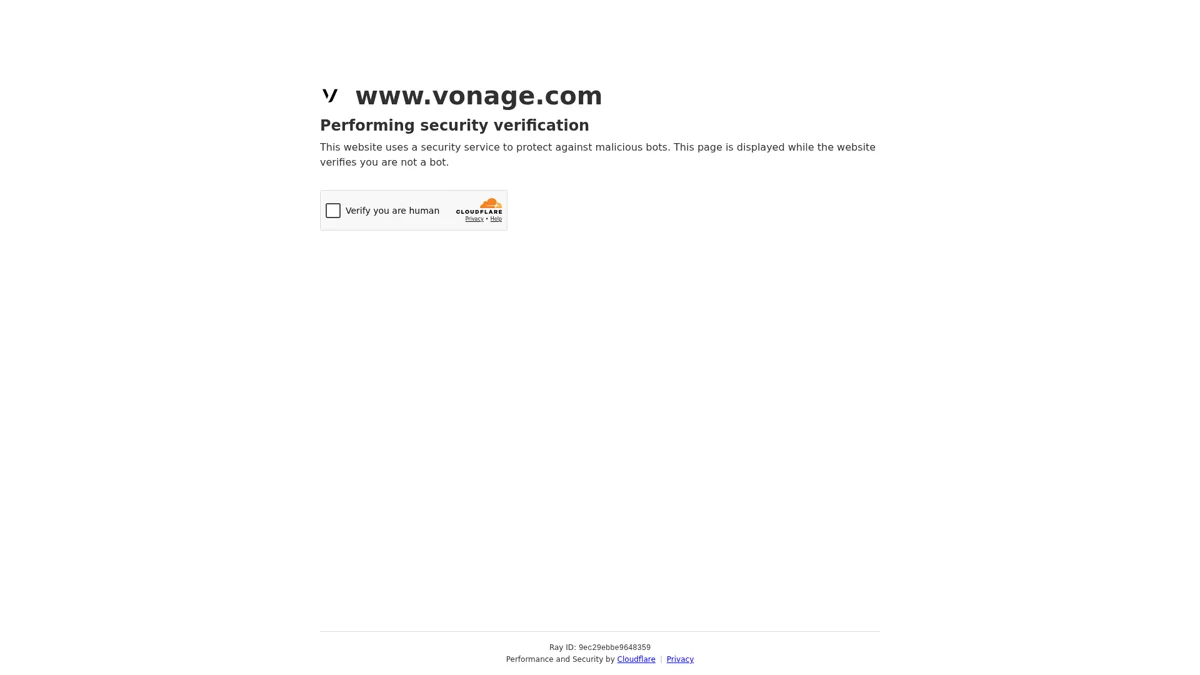 Vonage landing page