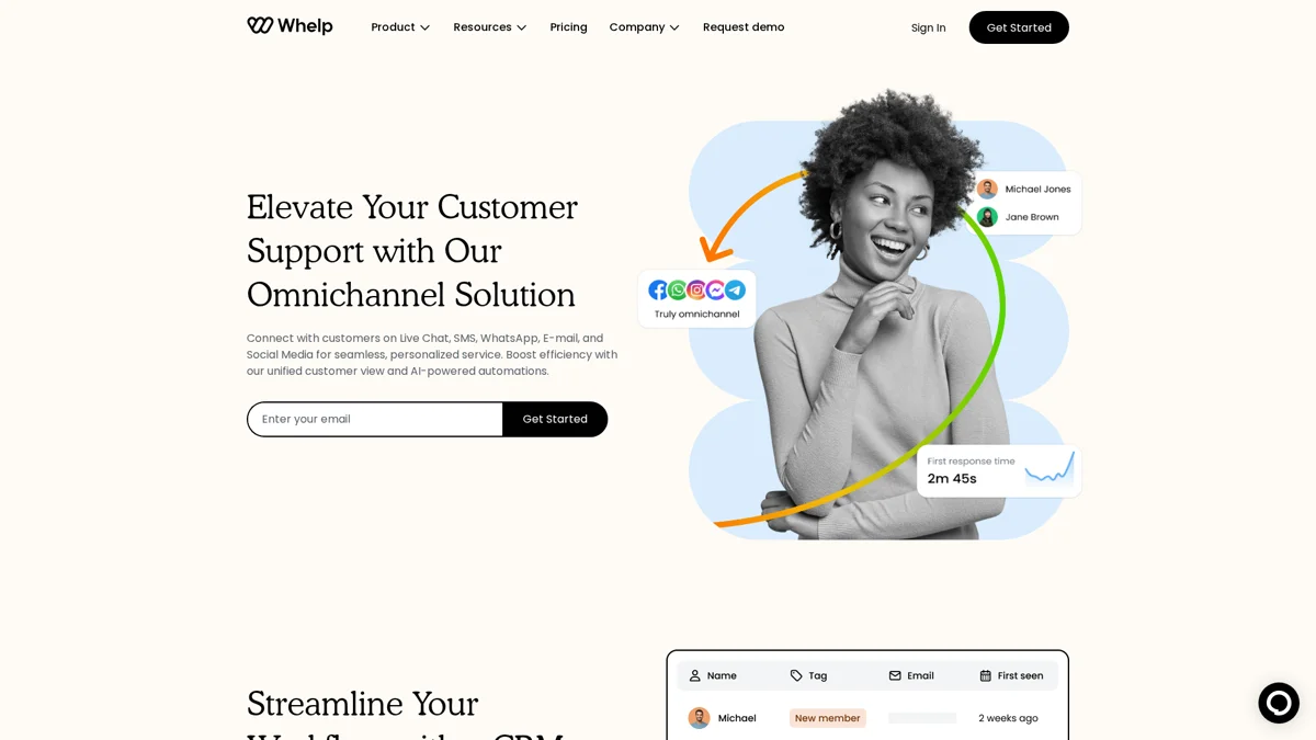Whelp landing page